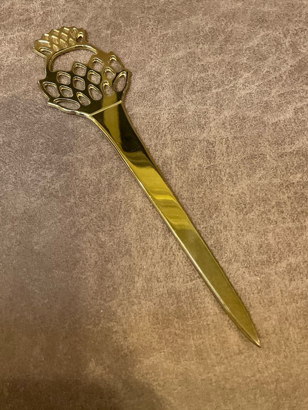 Virginia Metalcrafters Brass Pineapple Letter Opener
